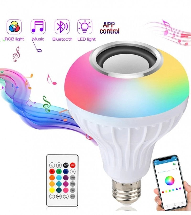 Smart LED Light Bulb with Built-in Bluetooth Speaker + Remote | Best Quality Bluetooth Speaker