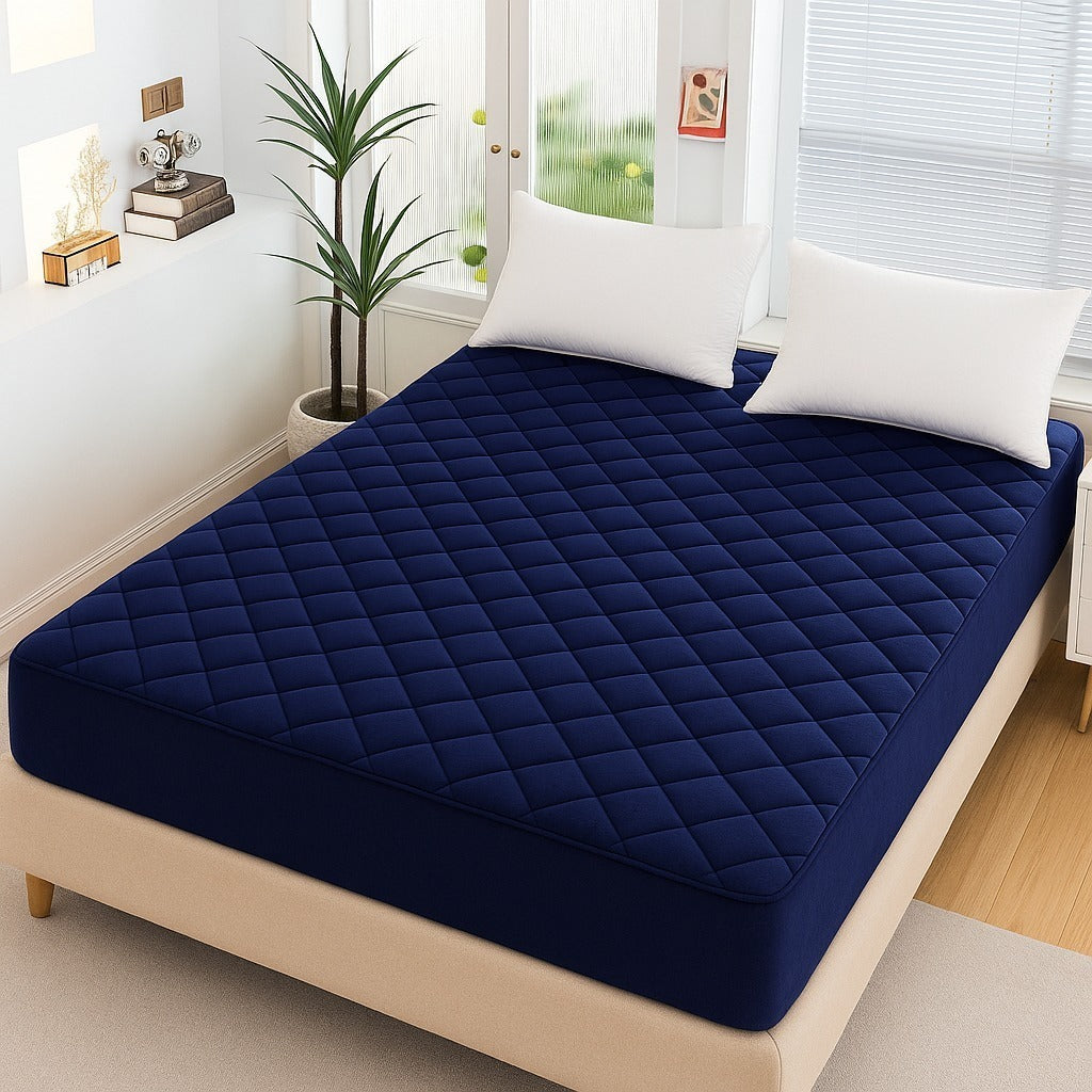 King Size Duvet Quilted Cotton Waterproof Mattress Protector Cover